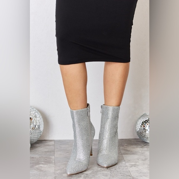 Melody Rhinestone Stiletto Boots - Picture 1 of 11